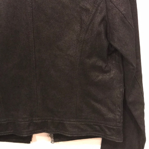 LEVIS black fitted cropped 100% leather coat XS - Picture 6 of 8